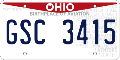 OH license plate GSC3415