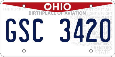 OH license plate GSC3420