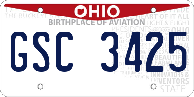 OH license plate GSC3425