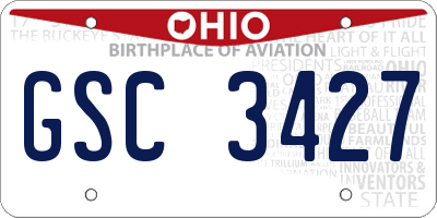 OH license plate GSC3427