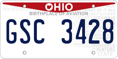 OH license plate GSC3428