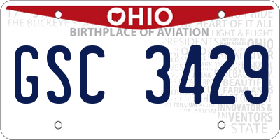 OH license plate GSC3429