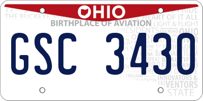 OH license plate GSC3430