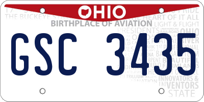 OH license plate GSC3435