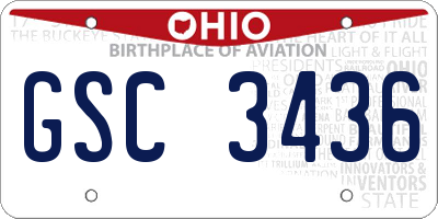 OH license plate GSC3436