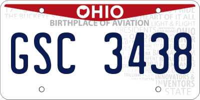 OH license plate GSC3438
