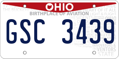 OH license plate GSC3439