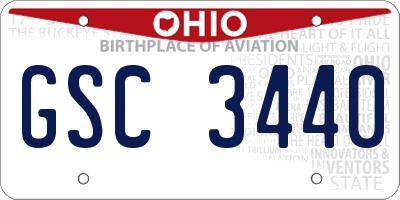 OH license plate GSC3440