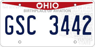 OH license plate GSC3442