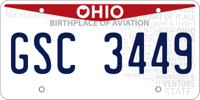 OH license plate GSC3449