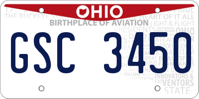OH license plate GSC3450