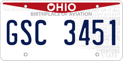 OH license plate GSC3451