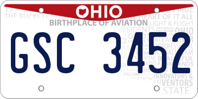 OH license plate GSC3452