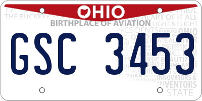 OH license plate GSC3453