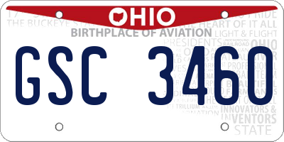 OH license plate GSC3460