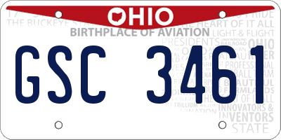 OH license plate GSC3461