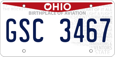 OH license plate GSC3467