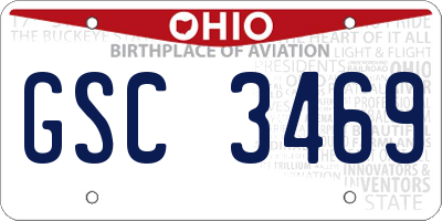 OH license plate GSC3469