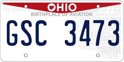 OH license plate GSC3473