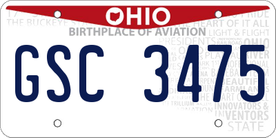 OH license plate GSC3475