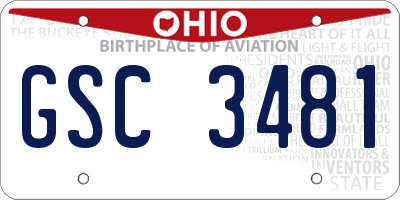 OH license plate GSC3481