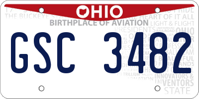 OH license plate GSC3482