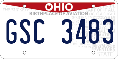 OH license plate GSC3483