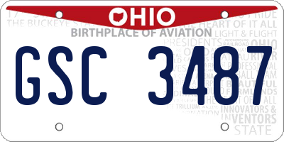 OH license plate GSC3487