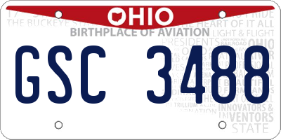 OH license plate GSC3488