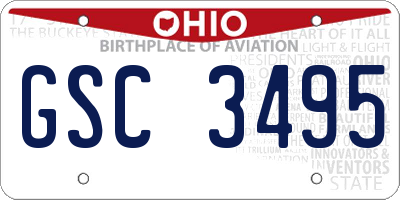 OH license plate GSC3495