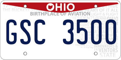 OH license plate GSC3500