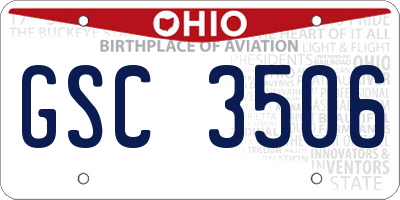 OH license plate GSC3506