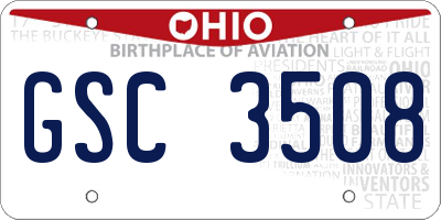 OH license plate GSC3508