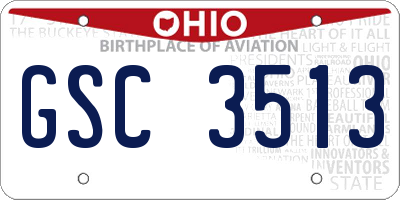 OH license plate GSC3513