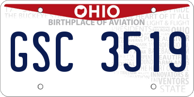 OH license plate GSC3519