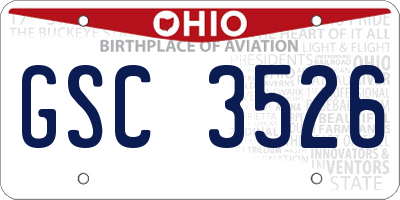 OH license plate GSC3526