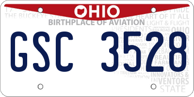 OH license plate GSC3528