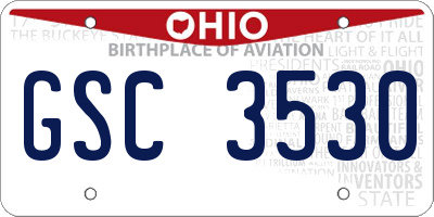 OH license plate GSC3530