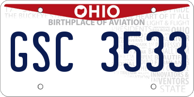 OH license plate GSC3533