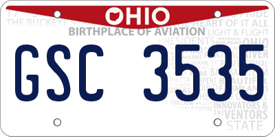 OH license plate GSC3535