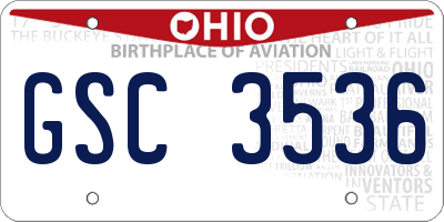 OH license plate GSC3536
