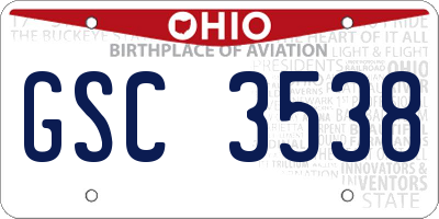 OH license plate GSC3538