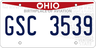 OH license plate GSC3539