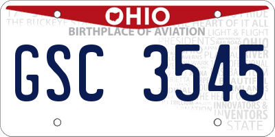 OH license plate GSC3545