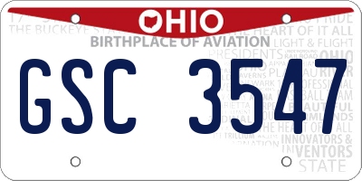 OH license plate GSC3547