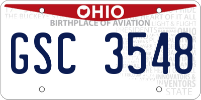 OH license plate GSC3548