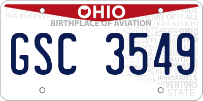 OH license plate GSC3549