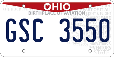 OH license plate GSC3550