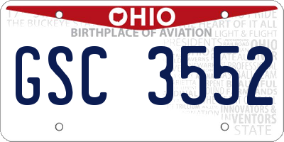 OH license plate GSC3552