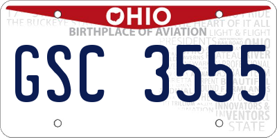 OH license plate GSC3555